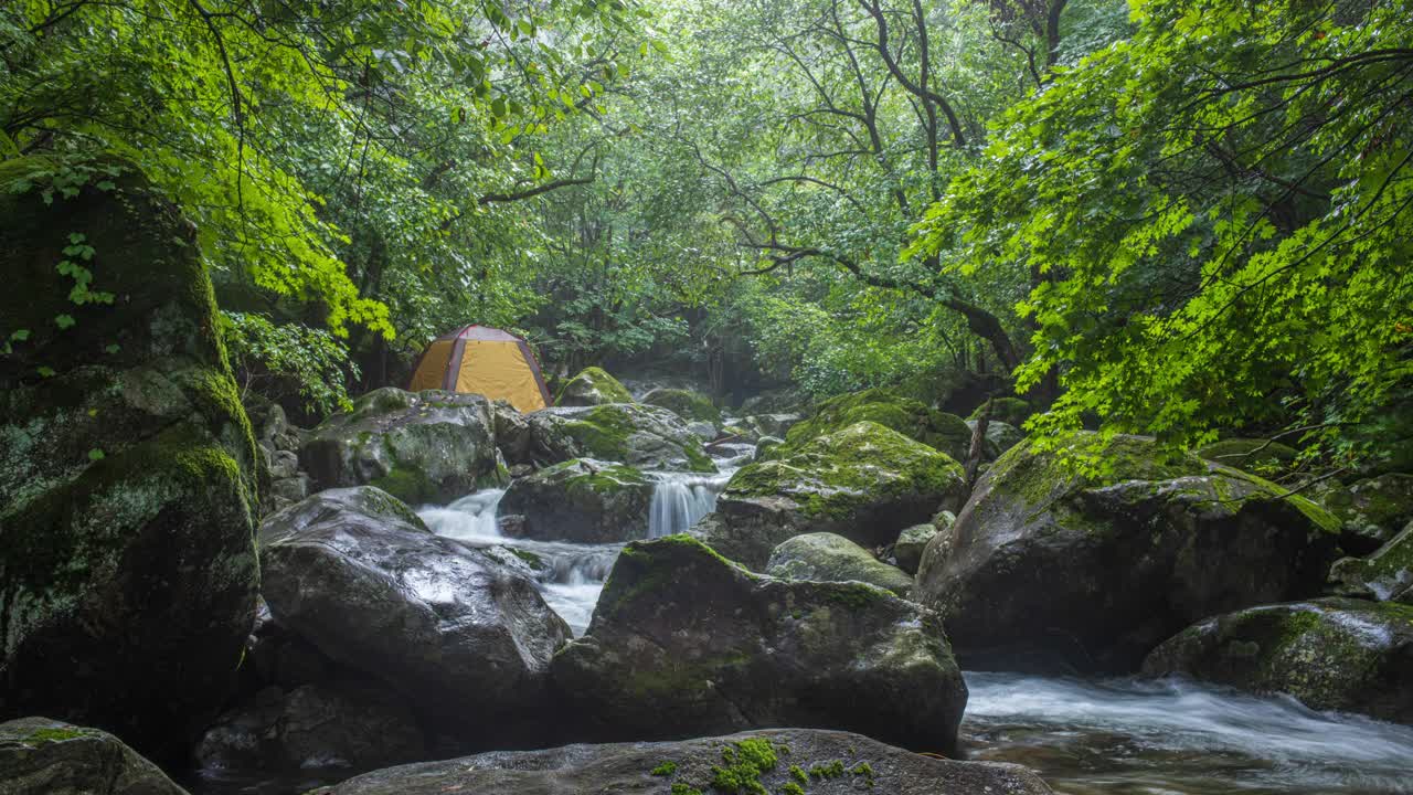 自然风景-山，露营，休息和山谷/韩国京畿道视频素材