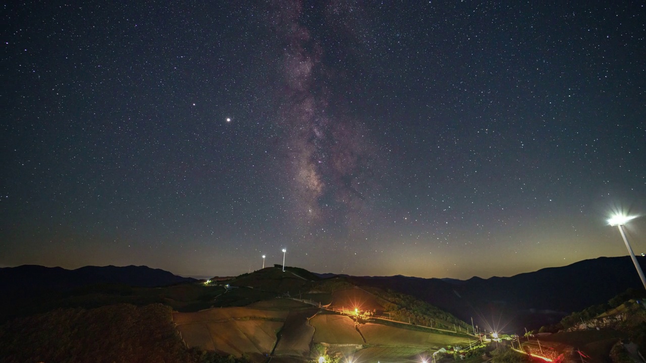 韩国江原道江陵市安邦德基村和星系视频素材