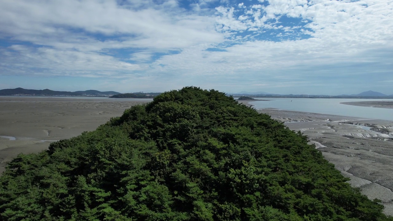 Donggrangseom岛的风景，大海和泥滩/江华郡，仁川，韩国视频素材