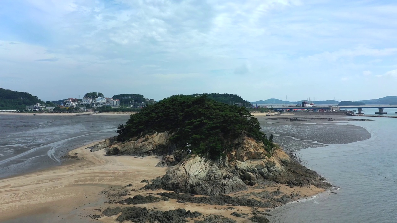 韩国仁川，Mokseom岛/ ongjin郡周围的海景视频素材