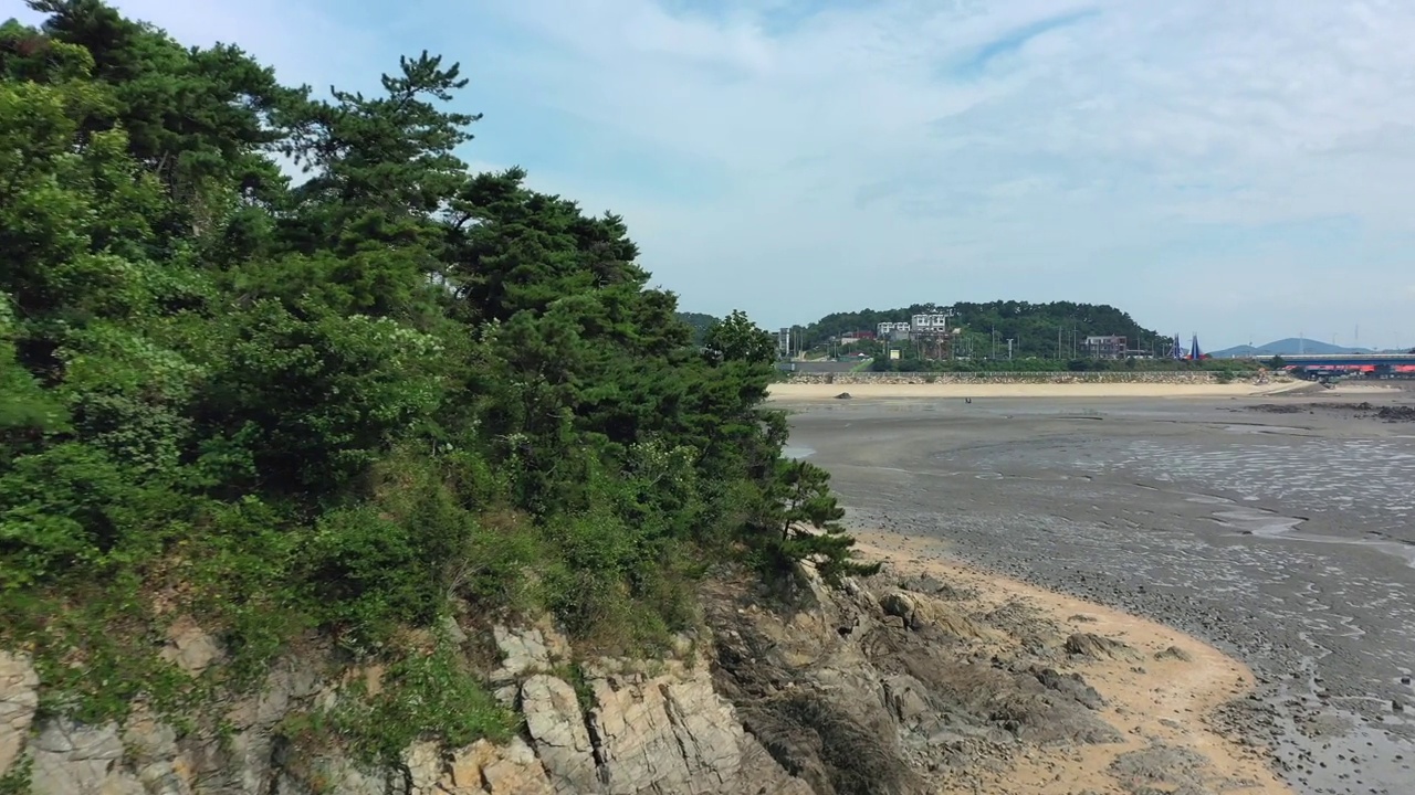 韩国仁川，Mokseom岛/ ongjin郡周围的海景视频素材