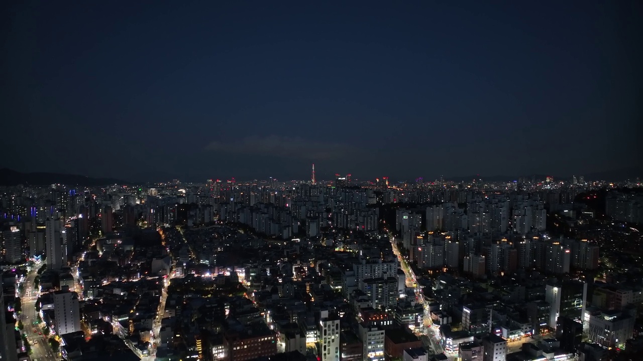 韩国首尔市区的夜景视频素材