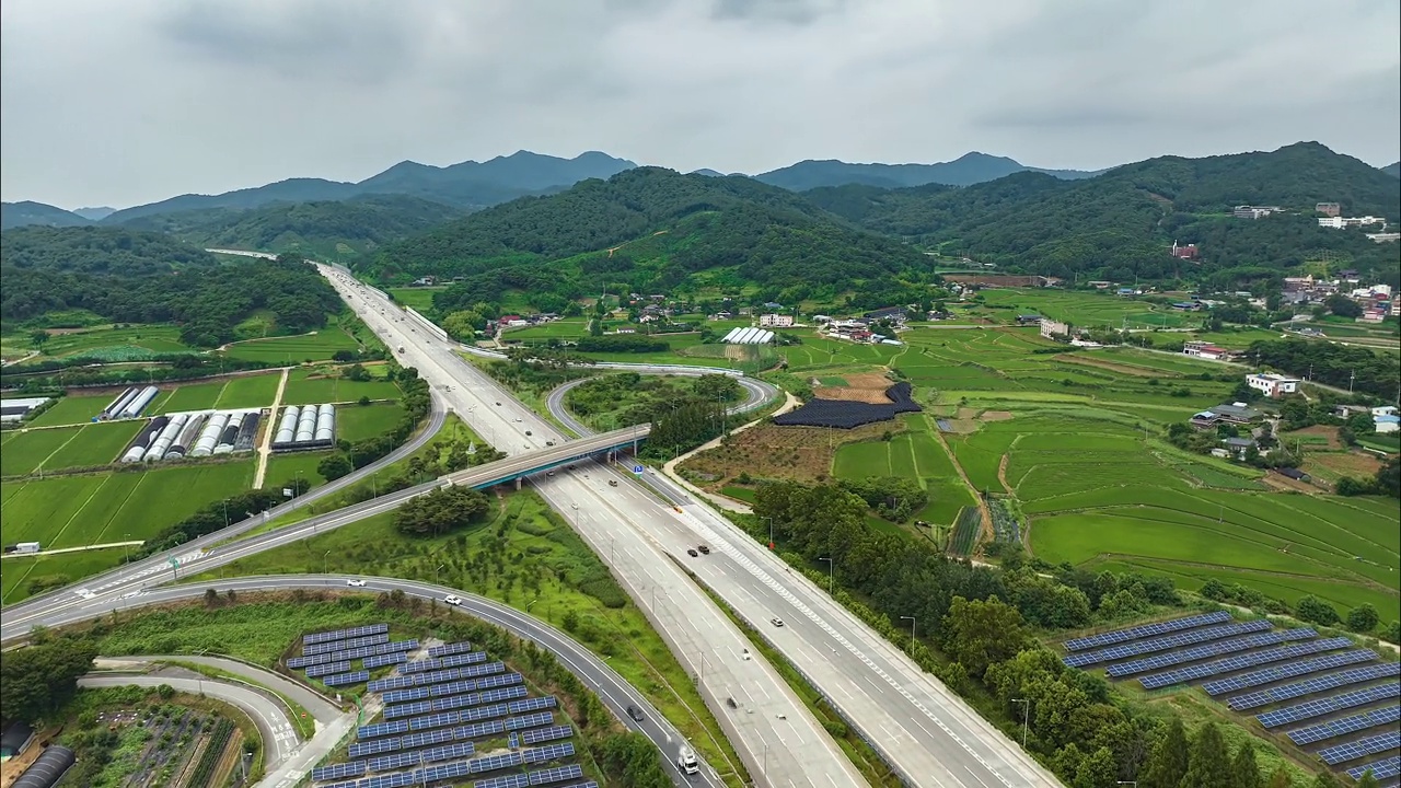 韩国全北道益山市益山交汇处的道路视频素材