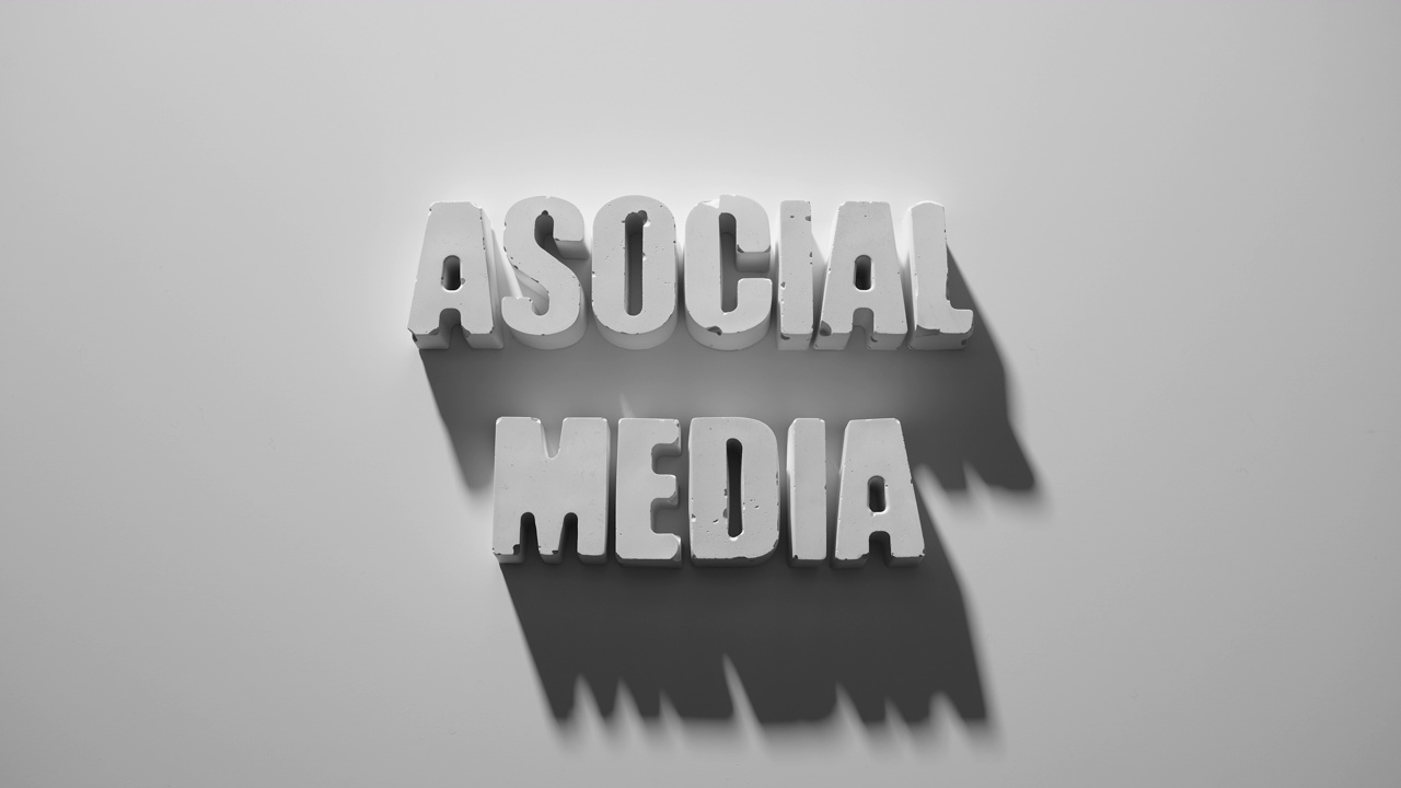 具体字母系列，ASOCIAL MEDIA，俯视图视频素材