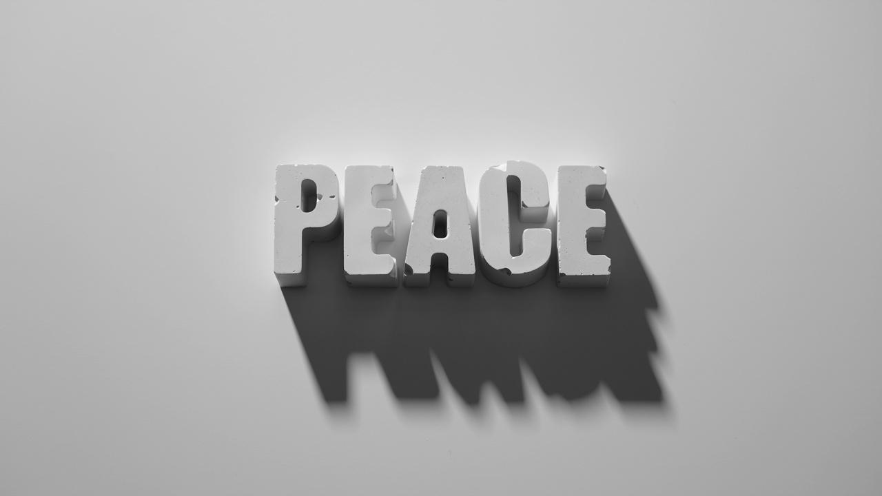 具体字母系列，PEACE，俯视图视频素材