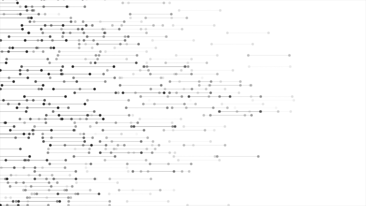 白色背景上黑色抽象的技术线条运动设计视频素材