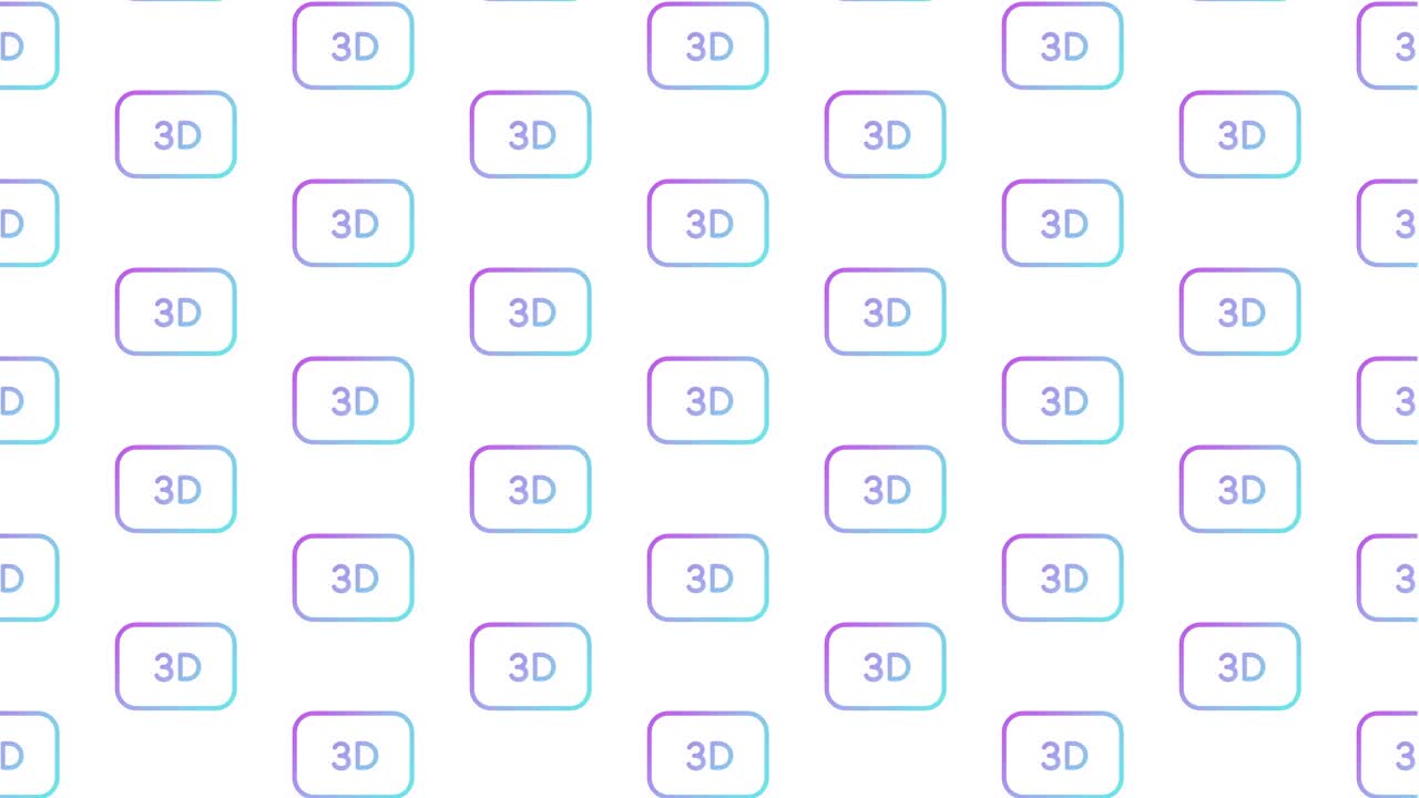 3D符号白色动画循环背景4K视频下载