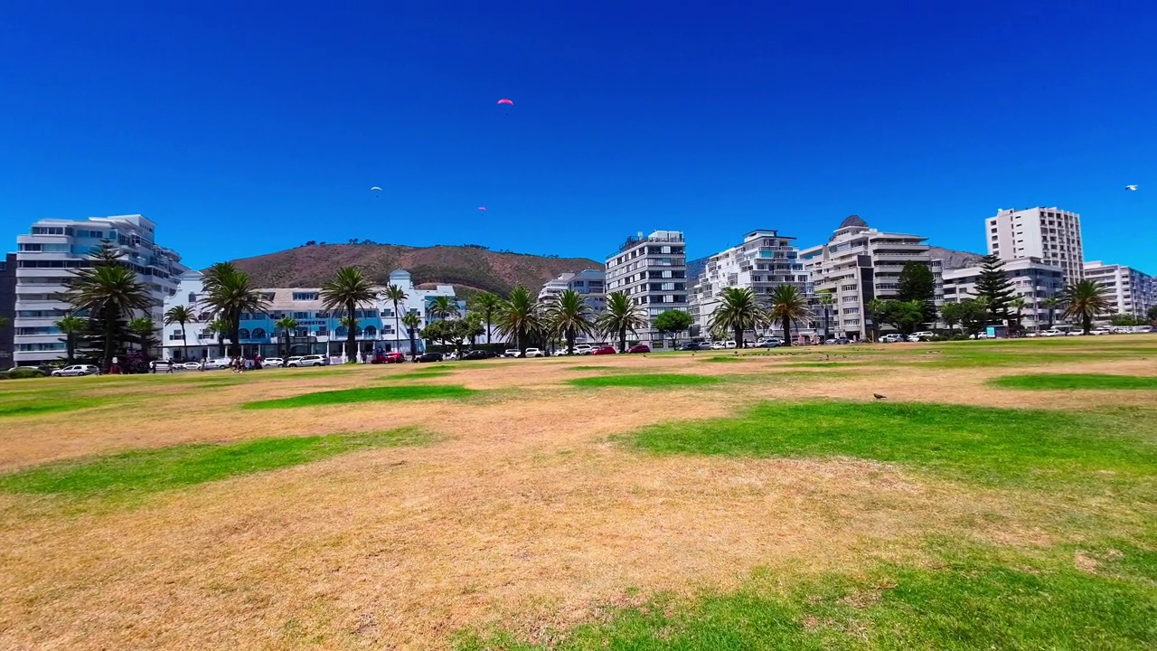 从公园看城市，海景，开普敦，南非视频素材