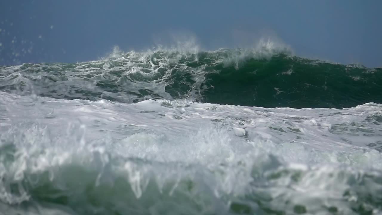 海浪，海洋，绿水视频素材