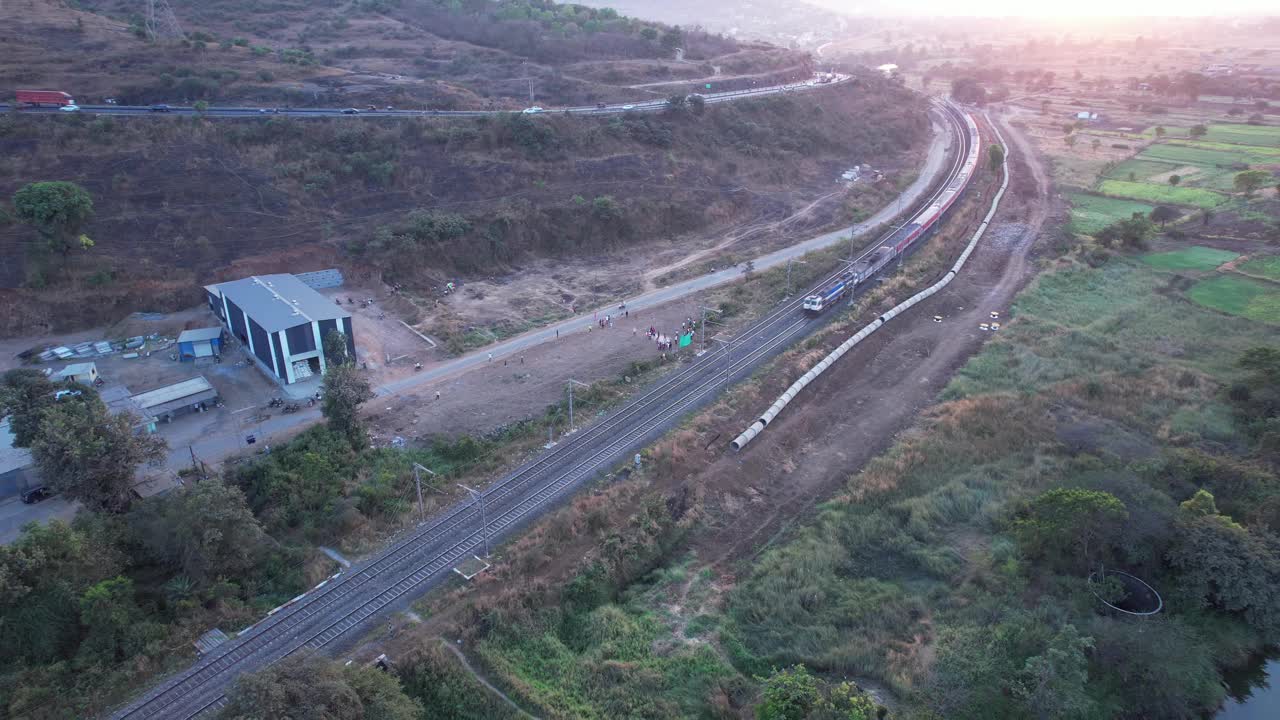 印度铁路航拍图视频素材