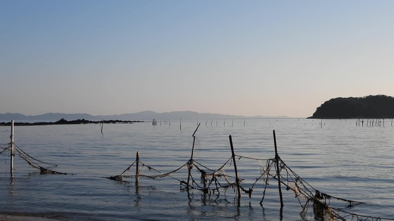 俯瞰Gamagori市岛屿的海滩视频下载