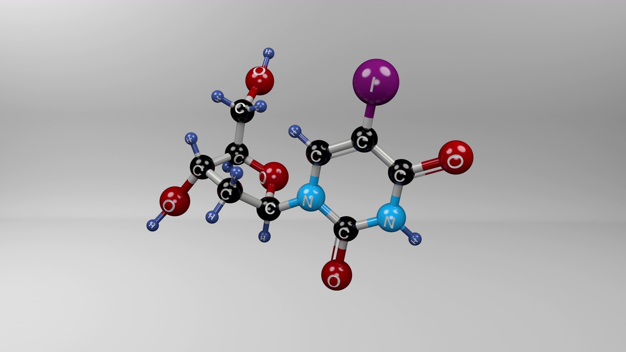 碘苷分子。视频素材