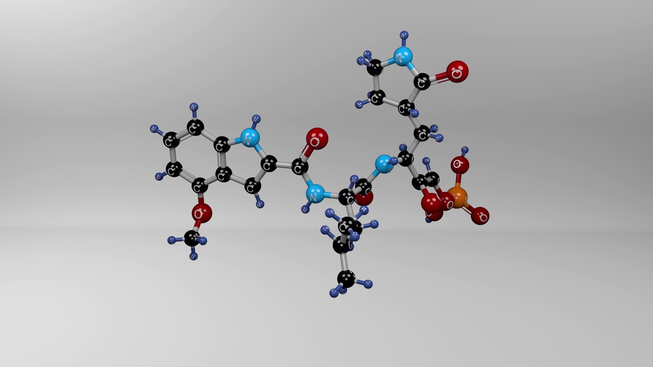 Lufotrelvir分子)。视频素材