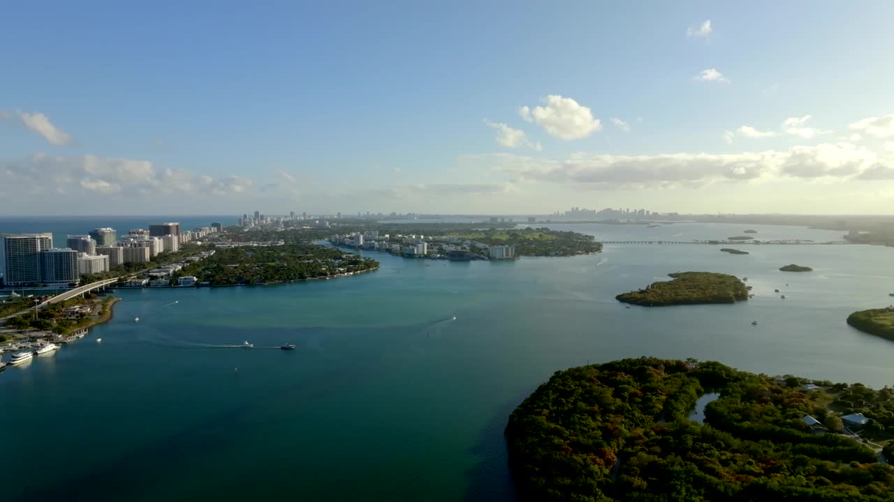 美丽的风景迈阿密海滩比斯坎湾FL 4k视频素材