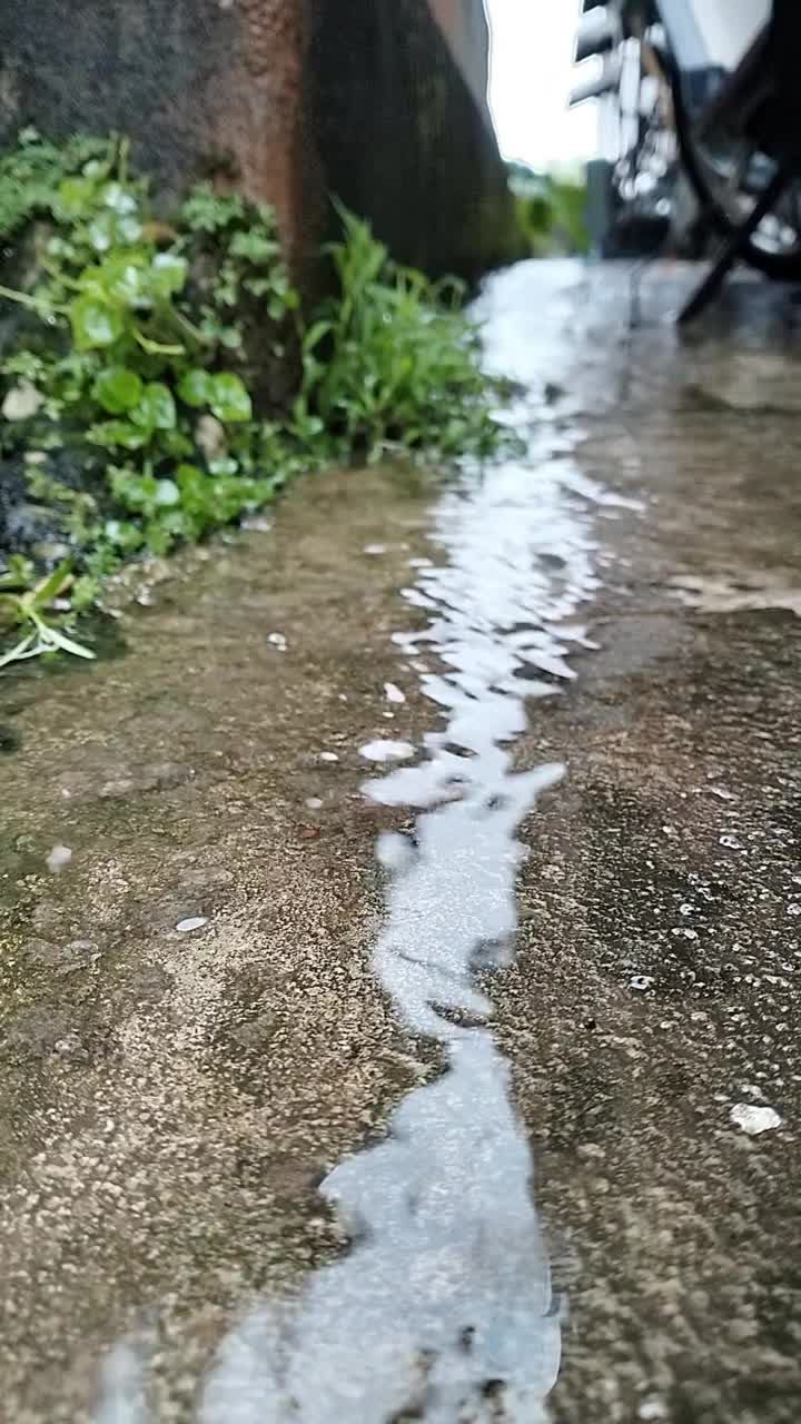 流动的雨水肖像视频下载