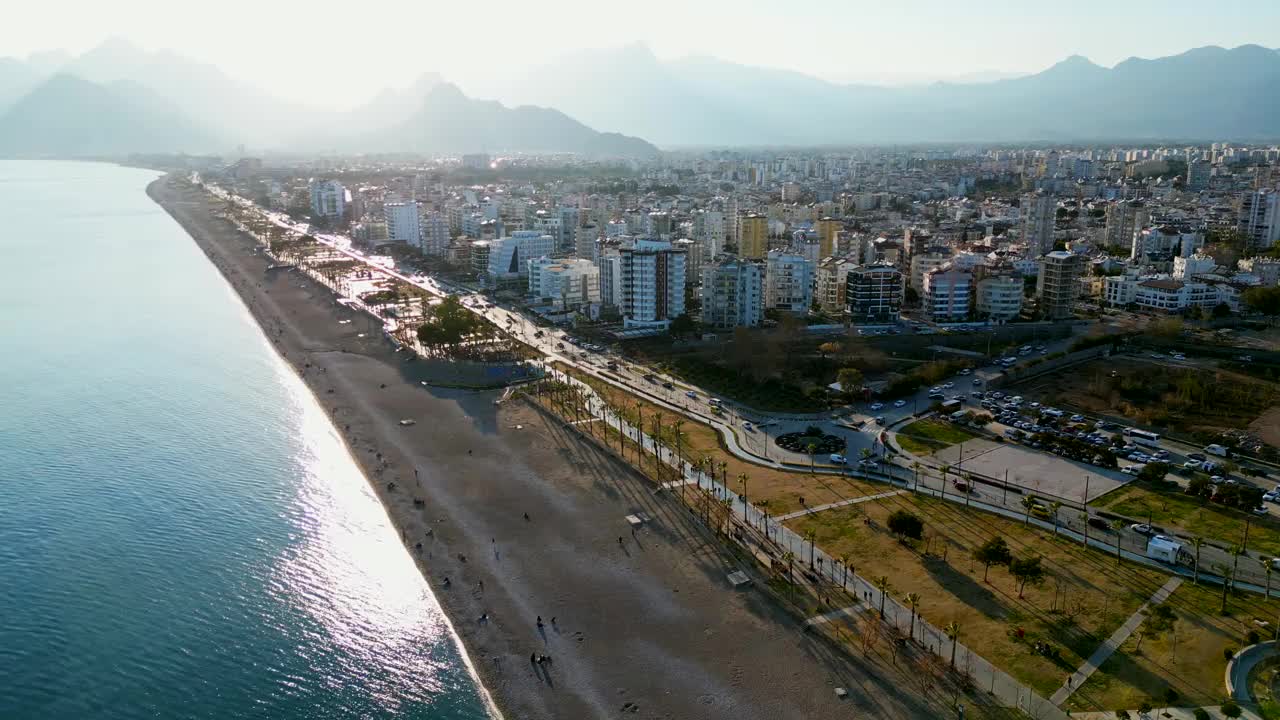 Aerial view Konyaaltı Beach / Antalya.视频素材