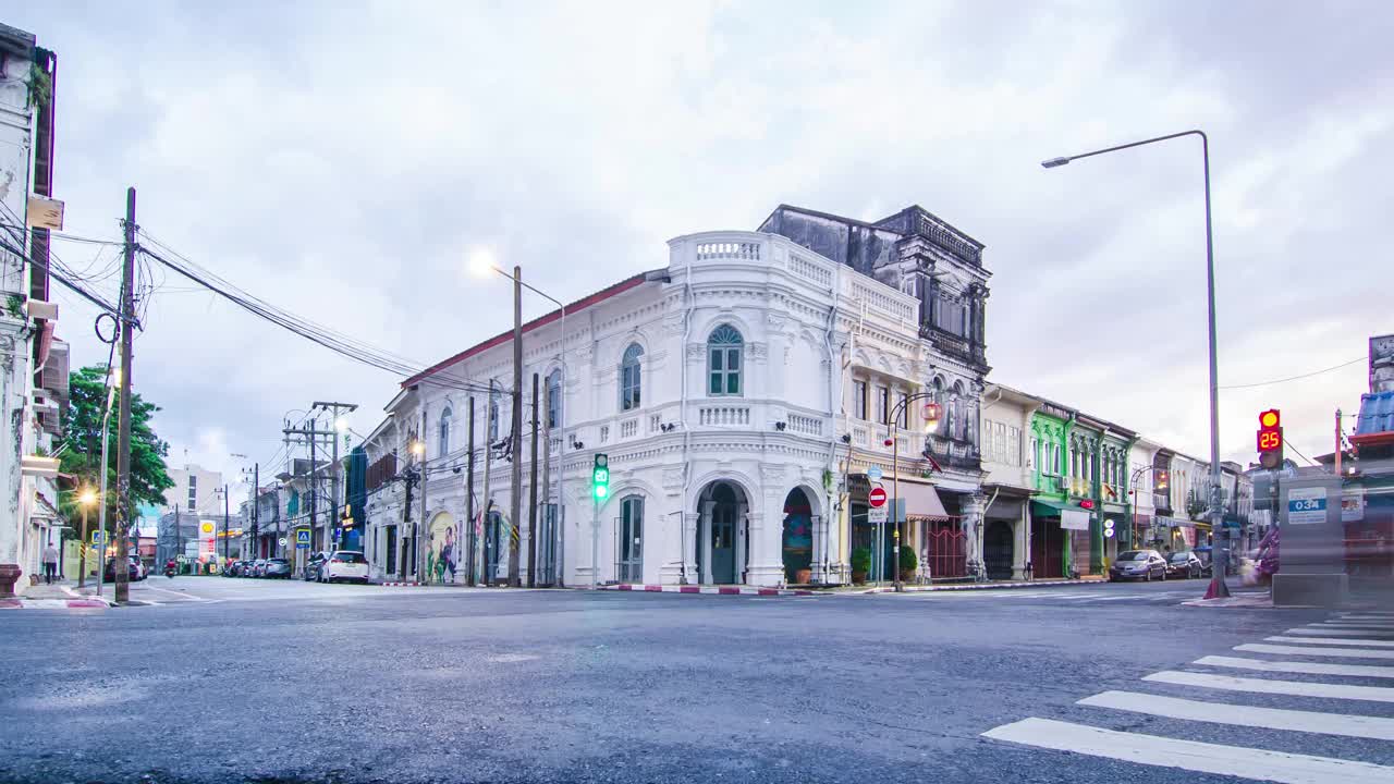 普吉岛古建筑旧城的时间流逝视频素材