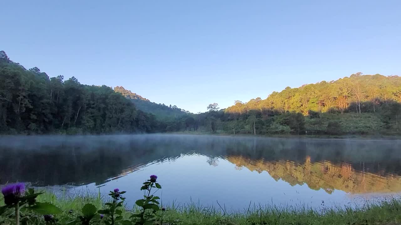 早晨的庞昂湖视频素材