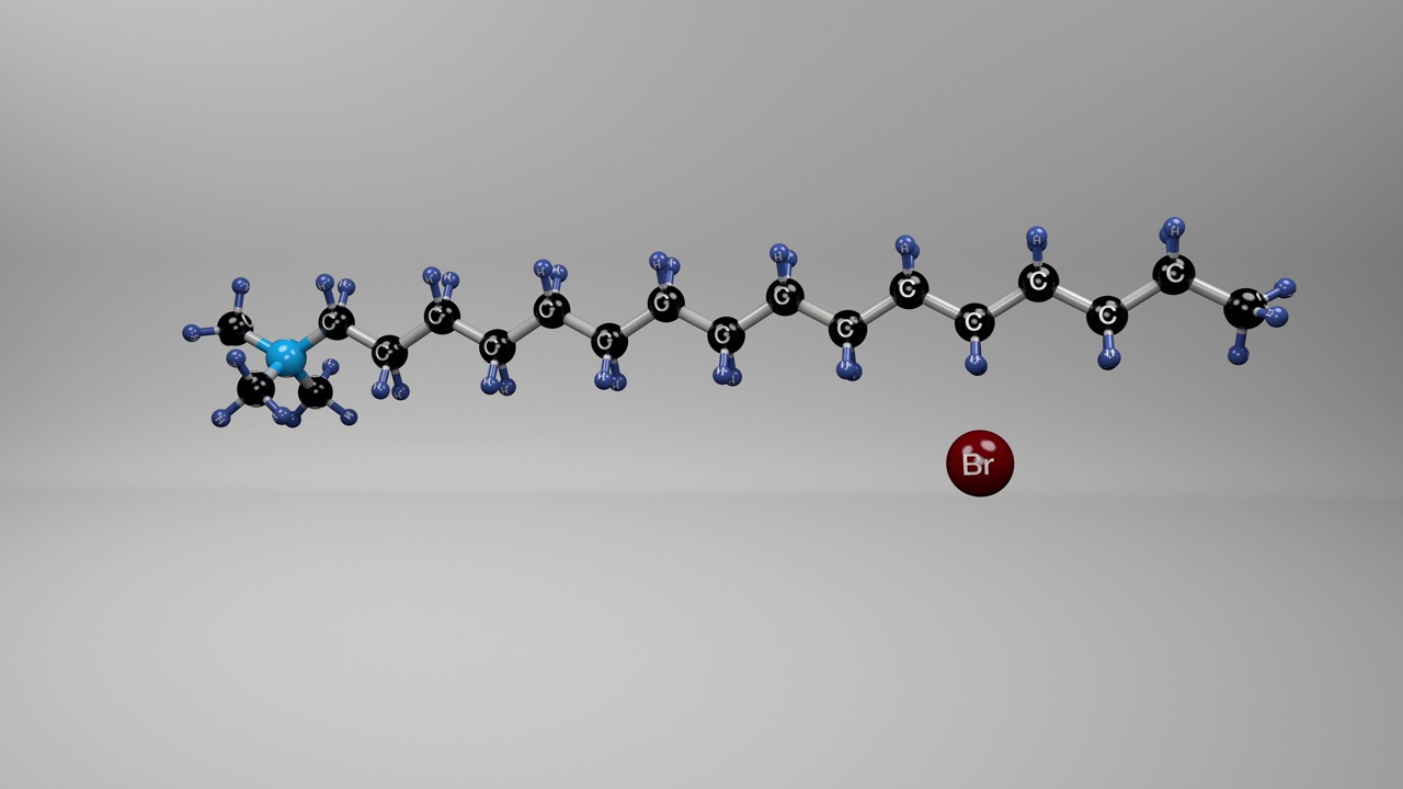 十六烷基三甲基溴化铵分子。视频素材