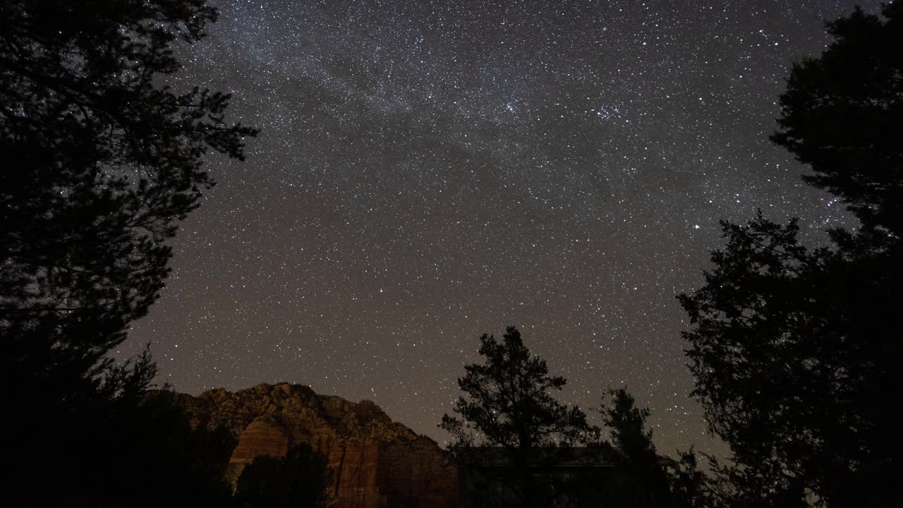 亚利桑那州塞多纳的银河星空的时间推移视频素材