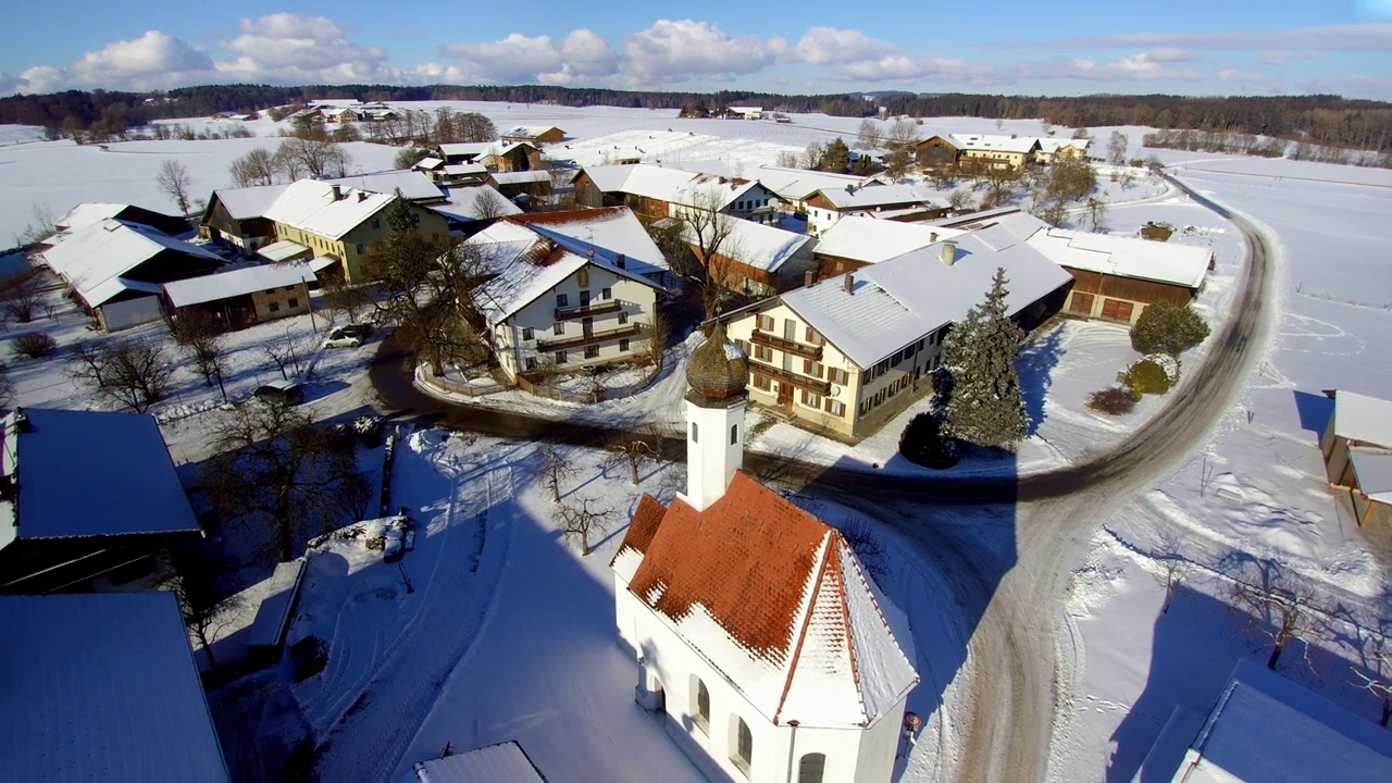 Bavarian Church – Winter Snow视频素材