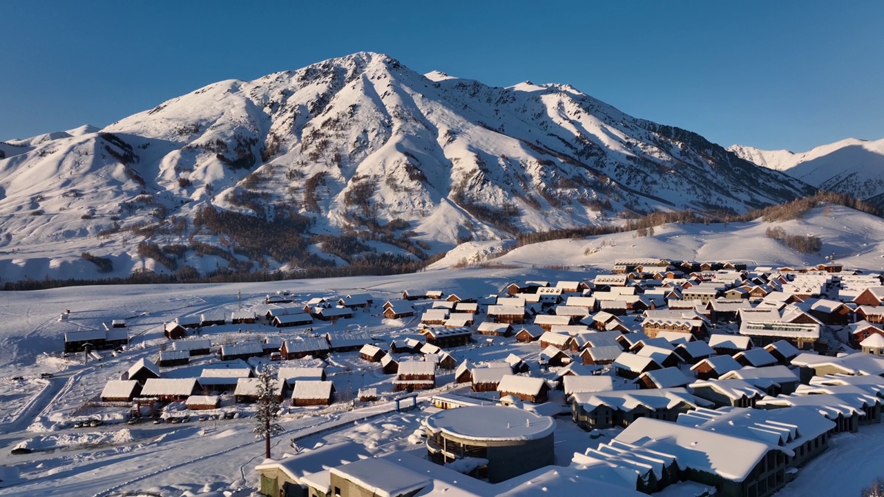 滑雪场的冬雪视频素材