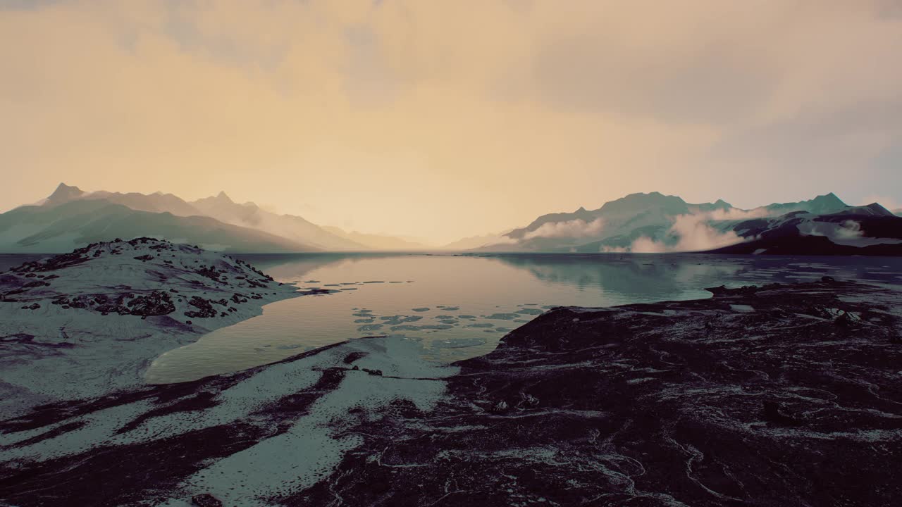 大雪覆盖的落基山脉的壮观景色视频素材