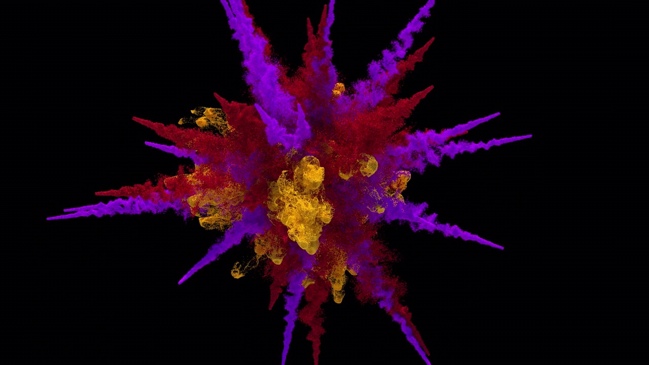 彩色尘埃颗粒爆炸视频素材