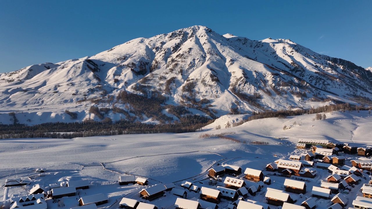 滑雪场的冬雪视频素材