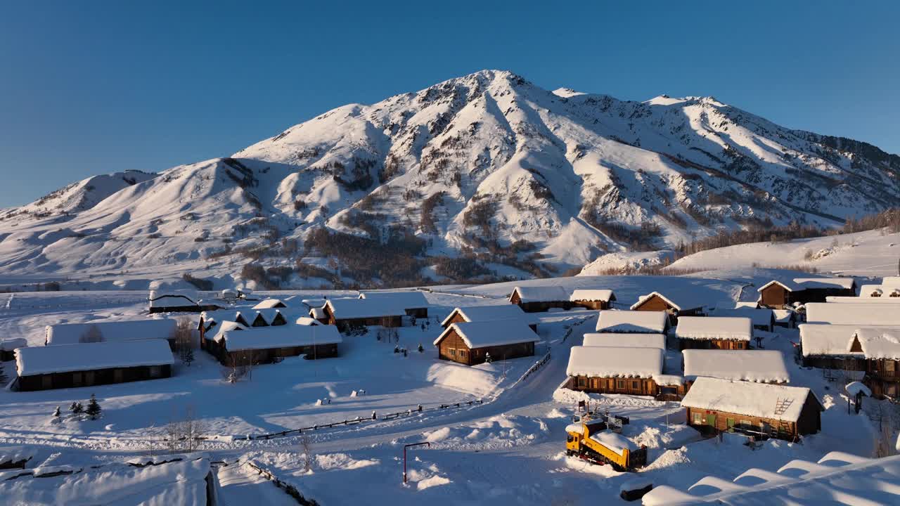 滑雪场的冬雪视频素材