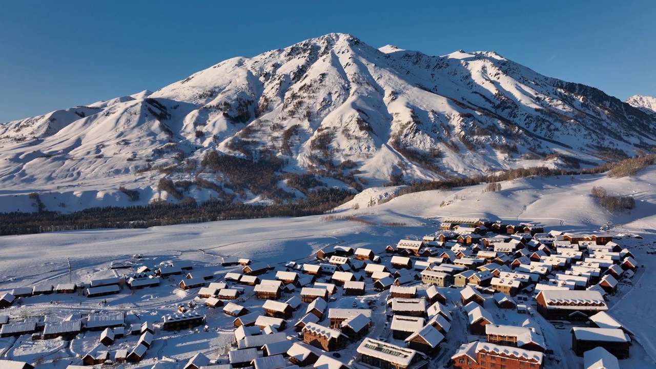 滑雪场的冬雪视频素材