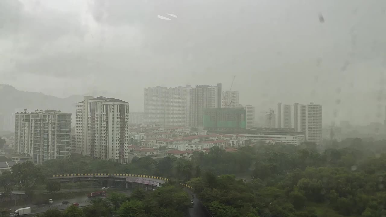 窗外的城市雨景视频下载