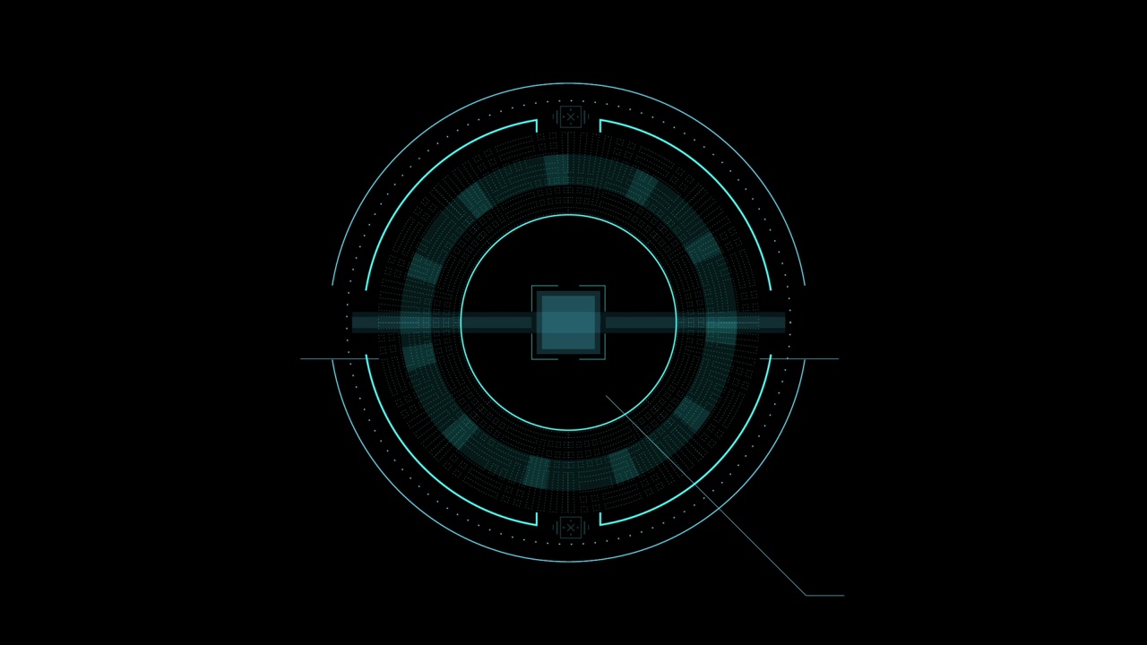 HUD圆圈界面，高科技未来显示，全息图按钮，加载，目标，介绍，阿尔法视频素材