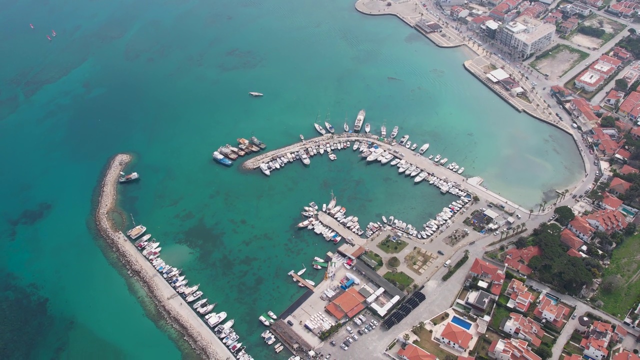 Ilıca Beach Drone Video, Aegean Region Cesme, Izmir Turkey视频素材