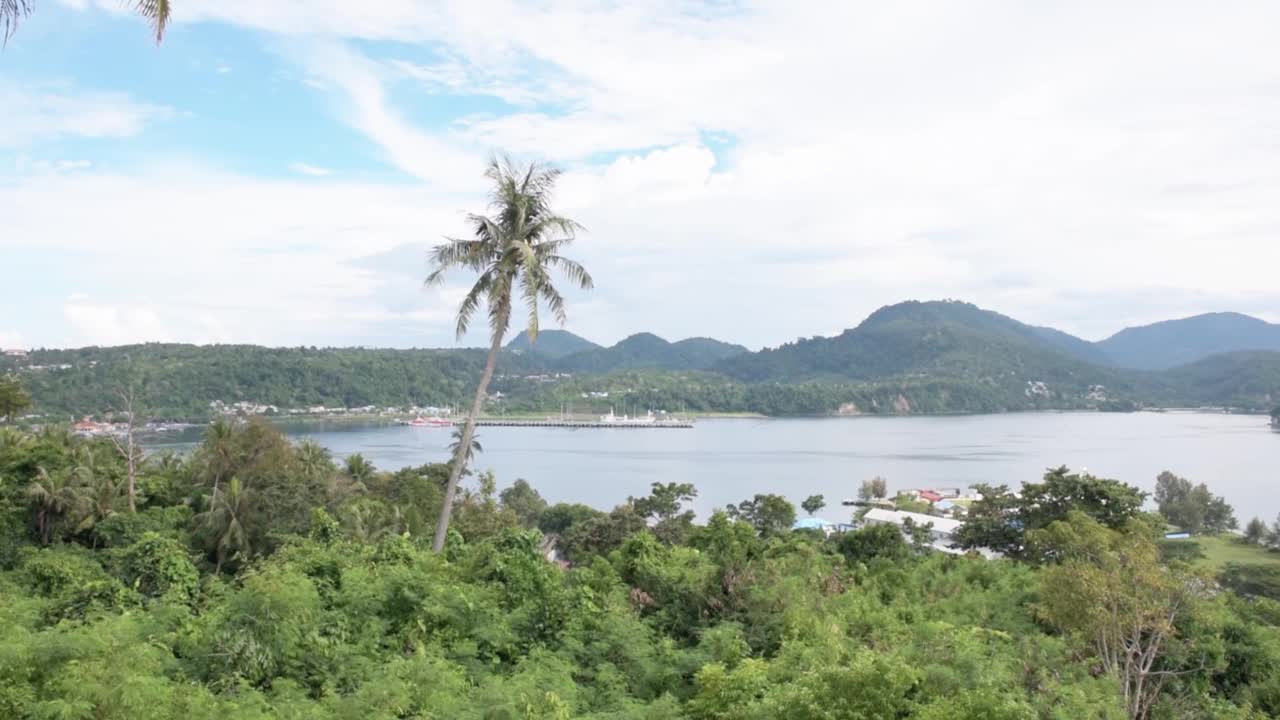 从左到右平移沙邦市，从沙邦山看视频素材