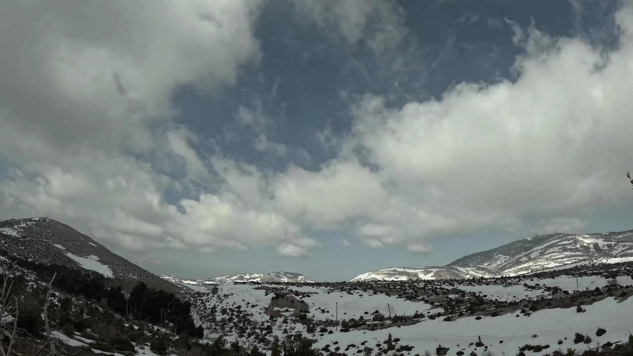 雪山景观的延时视频。视频素材