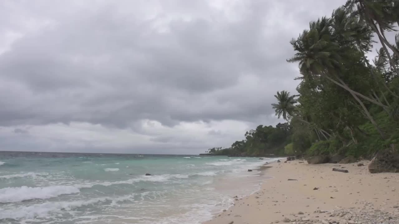 热带海滩风暴视频素材