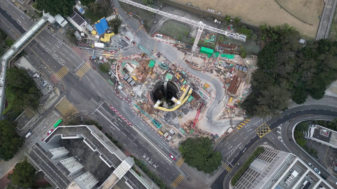 高层住宅建筑工地鸟瞰图视频素材