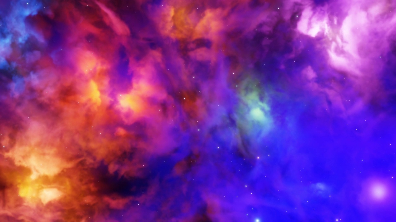 彩色星云气体云外太空恒星背景3D渲染视频下载
