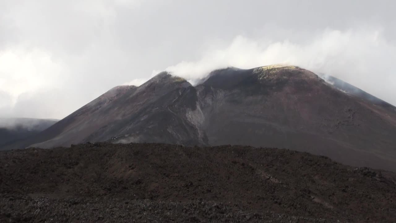 埃特纳火山的火山口-意大利西西里岛视频素材