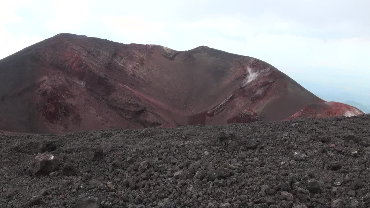 埃特纳火山的火山口-意大利西西里岛视频素材