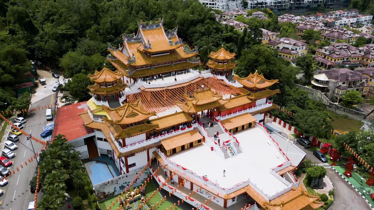 吉隆坡天后寺鸟瞰图视频素材