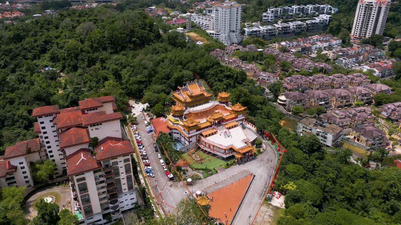 吉隆坡天后寺鸟瞰图视频素材