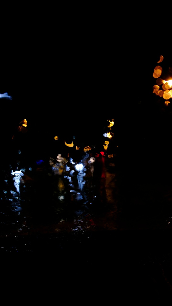 夜晚车窗上的雨滴视频素材