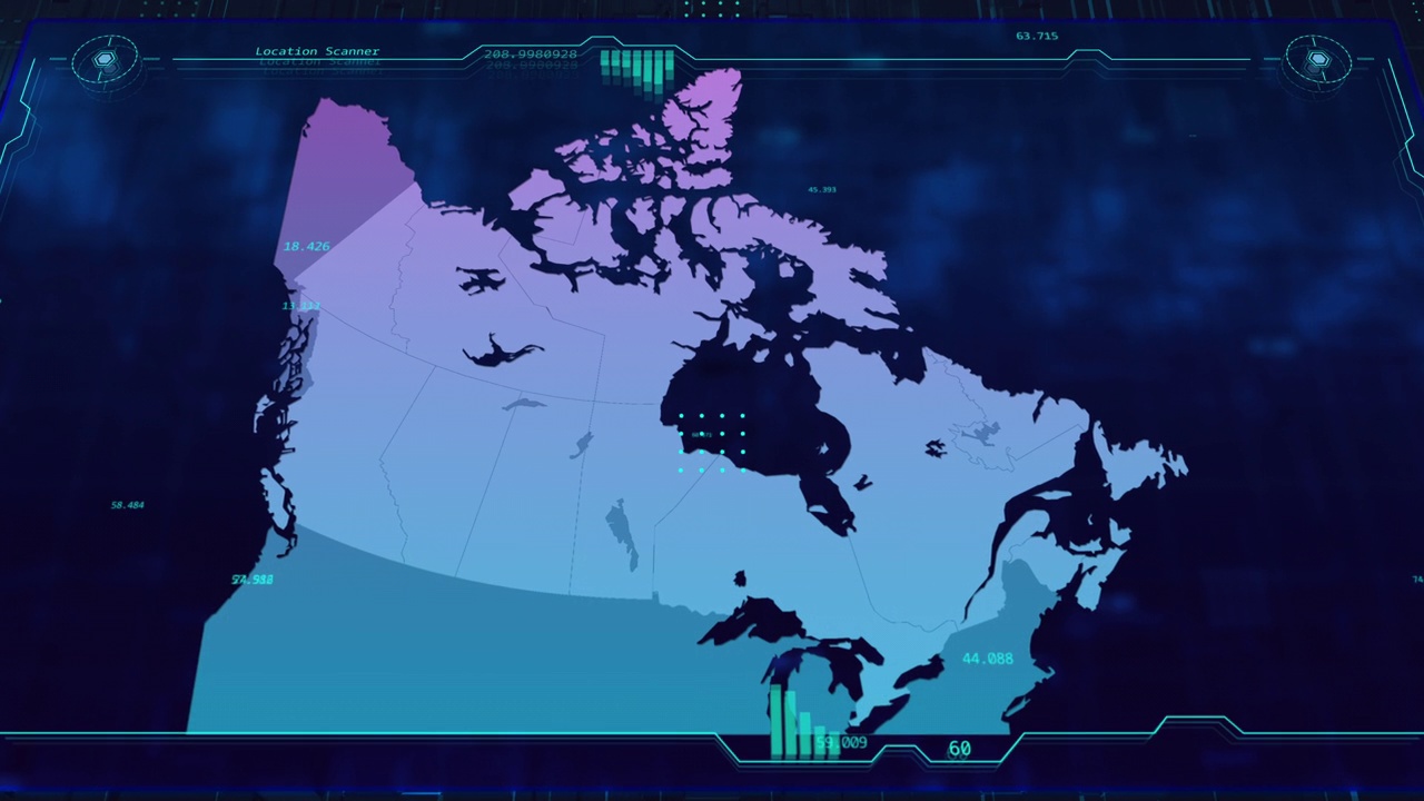 加拿大技术HUD UI地图视频素材