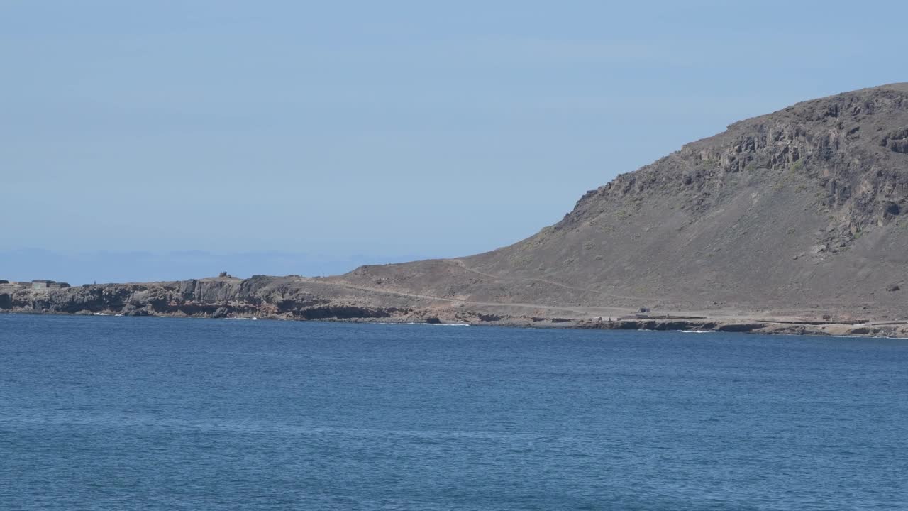 El Confital湾和海滩全景(大加那利岛)视频素材