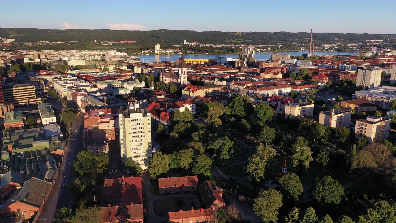 Aerial view of Jönköping视频素材