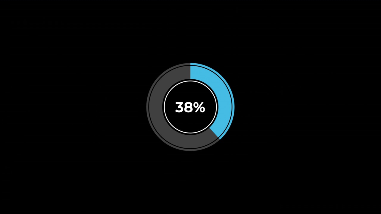 饼图0至40%百分比信息图加载圈圈或转移，下载动画与alpha通道。视频素材