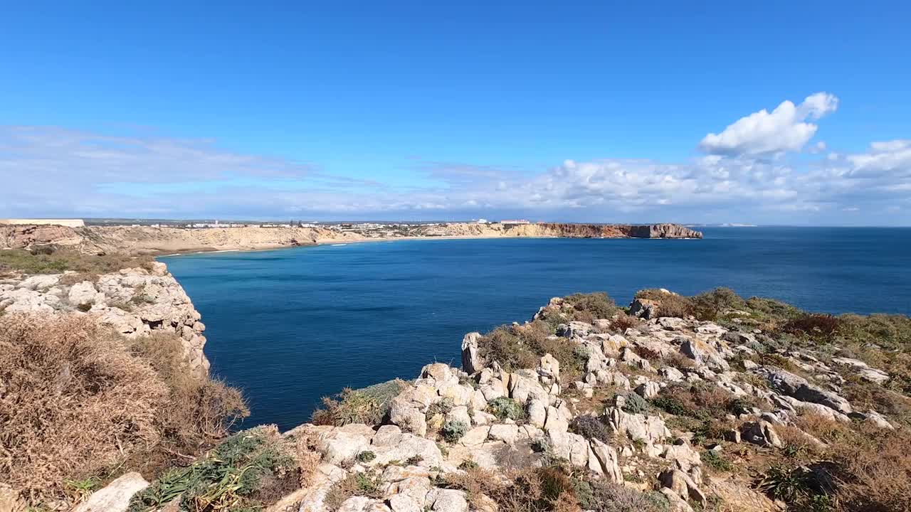 葡萄牙拉各斯外的阿尔加维海岸。视频素材