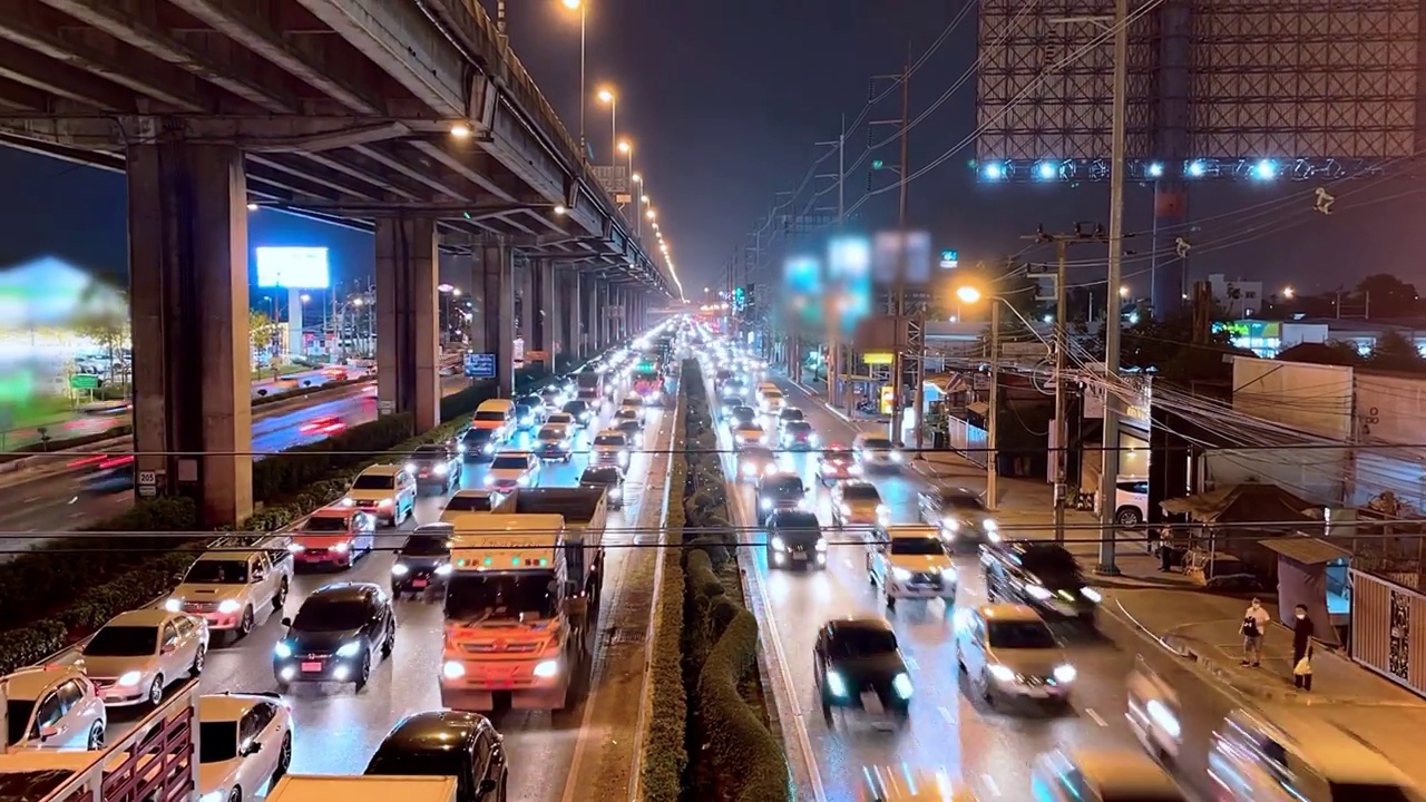 交通高速公路在曼谷，泰国视频素材